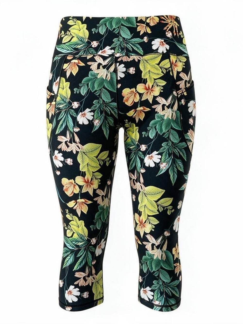 Ododos Tropical Floral Women’s Capri Leggings Size XL